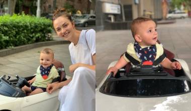 Լուսինե Թովմասյանի և որդու զբոսանքը Երևանում 