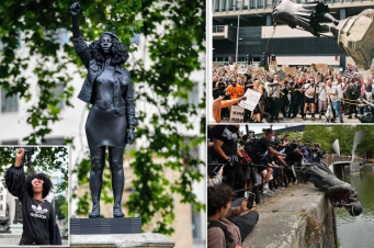 Մեծ Բրիտանիայում 17-րդ դարի ստրկավաճառի արձանն ապամոնտաժելուց հետո դրա փոխարեն կանգնեցրել են Black Lives Matter-ի մասնակիցներից մեկի արձանը (լուսանկարներ)