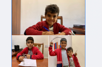 8տ. Արամը և իր 5տ. եղբայրը  եկել էին Հիմնադրամ նվիրաբերելու իրենց խնայատուփի ողջ գումարը