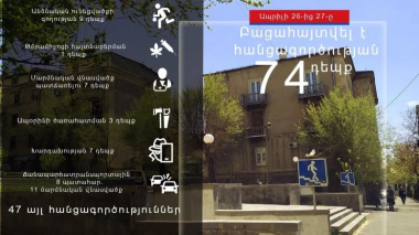 Ապրիլի 26-27-ը բացահայտվել է հանցագործության 74 դեպք