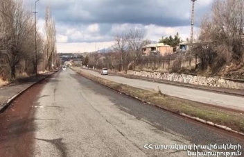 Լուսագյուղ-Երասխահուն ճանապարհահատվածում երթևեկությունն իրականացվում է մեկ գոտիով