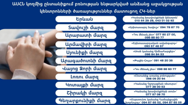 Նախարարությունը ներկայացրել է ընտանիքում բռնության ենթարկված անձանց աջակցության կենտրոնների ծառայություններ տրամադրող ՀԿ-ների ցանկը