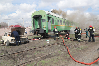 ՆԳՆ փրկարար ծառայությունը ուսումնավարժություն է անցկացրել Գյումրու երկաթուղային կայարանում