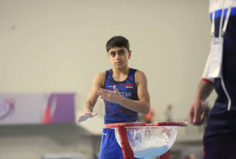 Մարմնամարզիկ Համլետ Մանուկյանը՝ երիտասարդների ԱԱ-ի օղակների վարժությունում ոսկե մեդալակիր