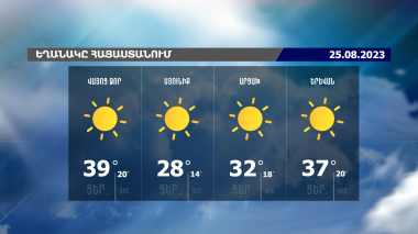 Եղանակի տեսություն. 25.08.2023