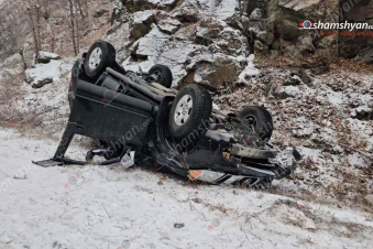 Դիլիջան-Վանաձոր ճանապարհին մեքենան բախվել է քարերին և գլխիվայր շրջվել