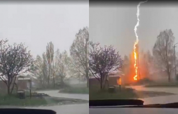 Կայծակի հուժկու հարվածը Գեղարքունիքի Գագարին գյուղում. տեսանյութ