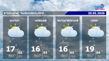 Օդի ջերմաստիճանը մայիսի 19-ին կնվազի 2-3 աստիճանով