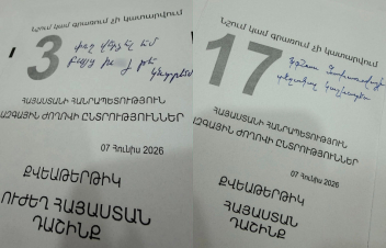 «Մարդասպան շան տղա», «Փողը վերցրել եմ, բայց խ...յ թե կընտրեմ». ինչ են գրում քաղաքացիները քվեաթերթիկների վրա