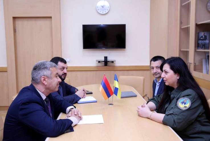 Ուկրանիայում Հայաստանի Հանրապետության դեսպան Վլադիմիր Կարապետյանը հանդիպել է Ուկրաինայի ներքին գործերի նախարարի տեղակալ Մերի Հակոբյանի հետ