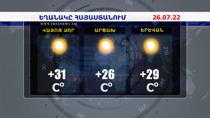 Եղանակի տեսություն. 26.07.2022