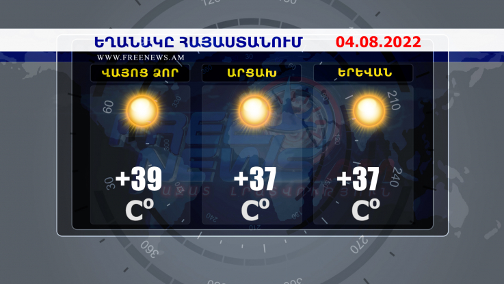 Եղանակի տեսություն. 04.08.2022