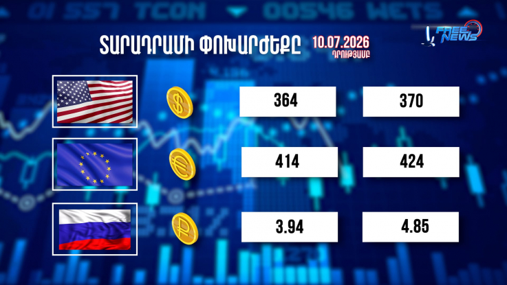 Փոխարժեքներ և տնտեսական լուրեր 10.07.2026
